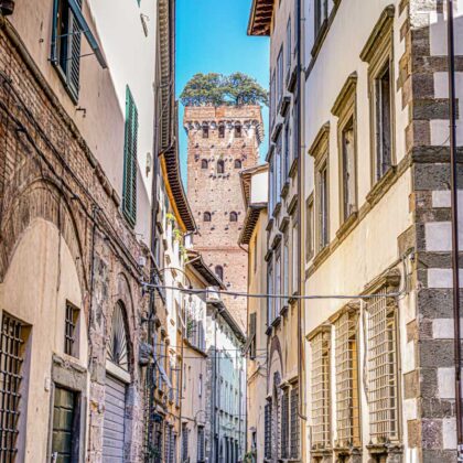 Torre Guinigi Lucca – calle y arquitectura medieval